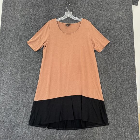 J. Jill Tunic Dress Women's Large Petite Tan Black Wearever Collection - Picture 1 of 8